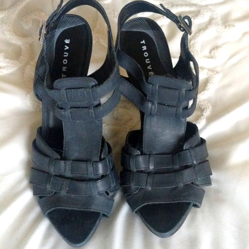 Trouve Leather Gladiator Strap Stiletto Sandal